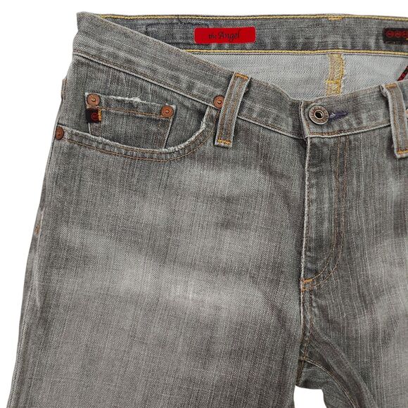 AG Adriano Goldschmied The Angel Flared Jeans Womens 29 Gray Distressed Denim - Picture 3 of 12